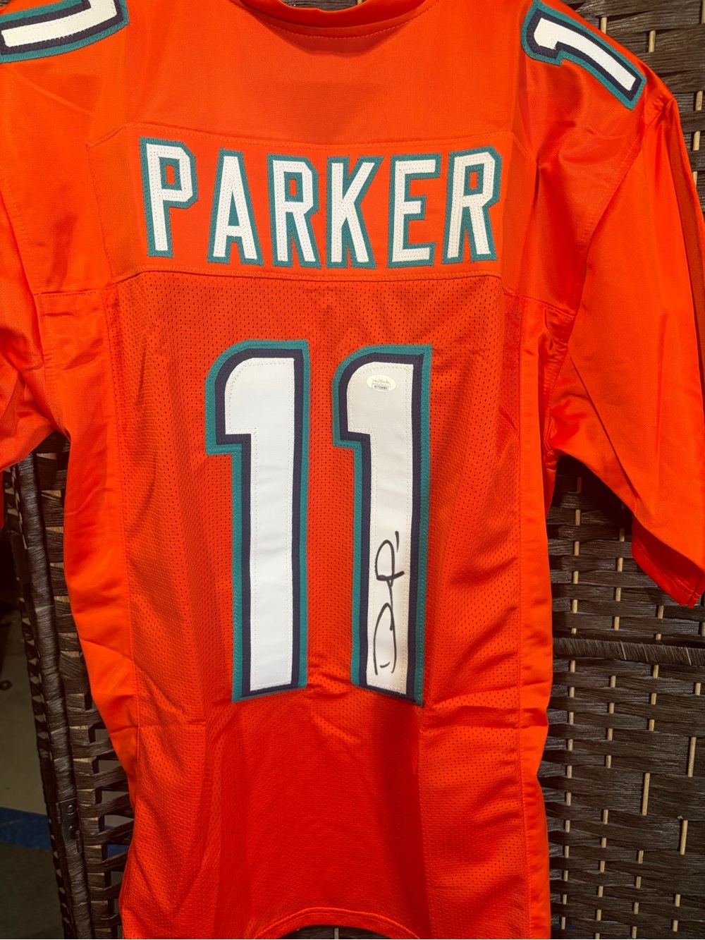 TRISTAR CERTIFIED Autographed 'DeVante Parker' #11 Orange Football Jersey